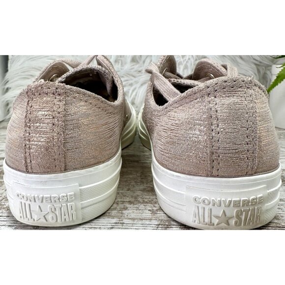 Converse CTAS Precious Metal Suede Lo Shoe Sneaker Women's 8 Taupe Metallic - Picture 4 of 13